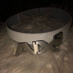 White Armani Exchange reversible belt